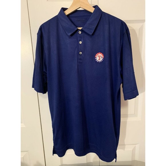 Texas RANGERS Baseball MLB Blue Men's Sz L Polo Shirt - Picture 3 of 8